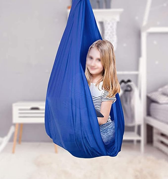 Kids Therapy Swing Adjustable Aerial Yoga Cuddle Hammock Indoor Outdoor Snuggle Swing with Special Needs Ideal for Children Calming & Relaxing Sensory Integration