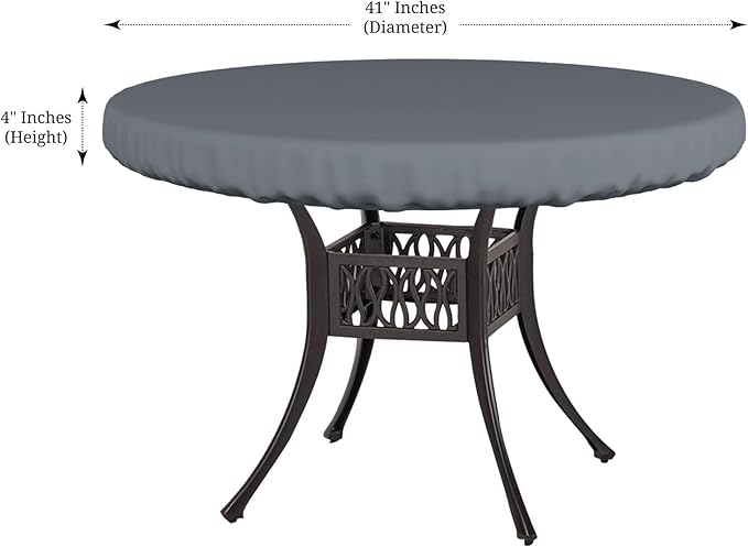 Covers & All Round Table Top Cover, 12 Oz Waterproof UV & Weather Resistant Patio Table Cover, Outdoor Table Cover for Patio Outdoor Furniture & Coffee Table (41" Dia x 4" H Inches, Gray)