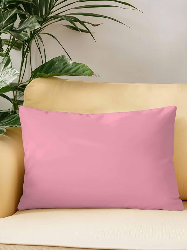 Outdoor Waterproof Throw Pillows Minimalist Solid Pure Pink Patio Pillows,Decorative Pillow Covers with Insert,Pillow Cushion Case for Garden Couch Sofa Unadorned Single Color Art