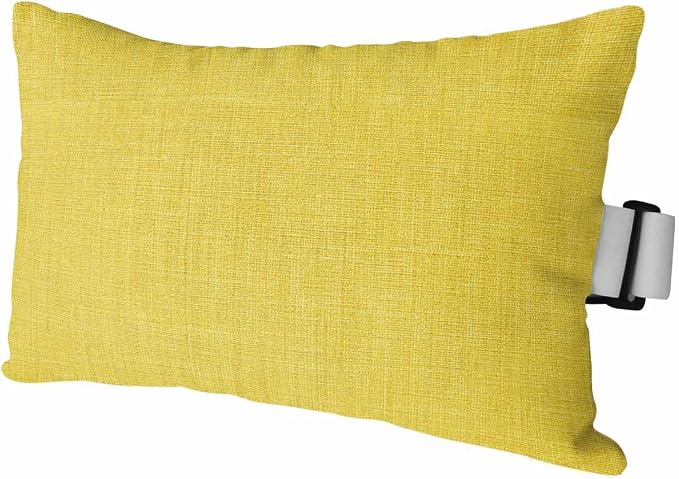 Outdoor Pillow for Chaise Lounge Chair Yellow Rustic Vintage Burlap Texture Outdoor Pillows Waterproof with Adjustable Strap Headrest Lumbar Pillows for Garden Patio Furniture 1 Pack 11" x 16"