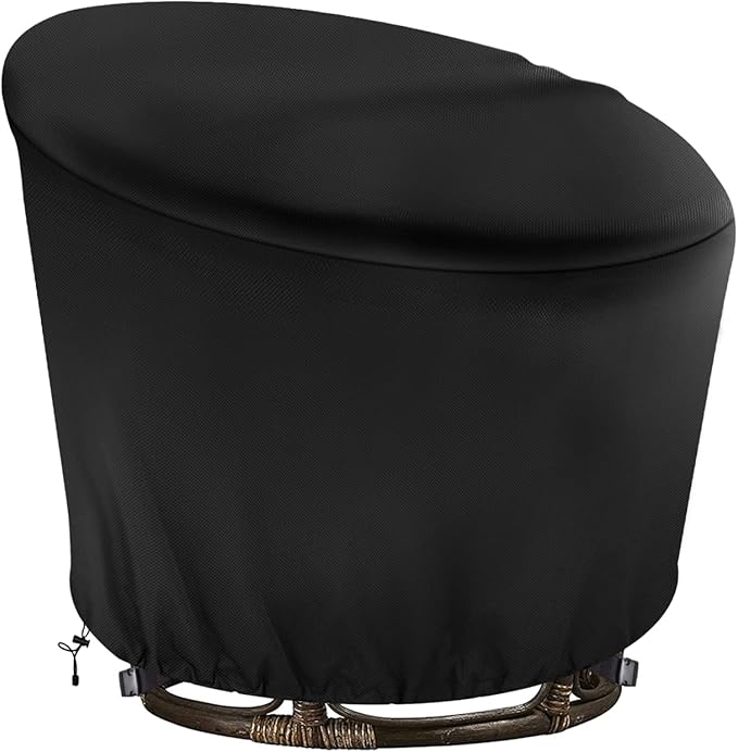 Papasan Chair Cover Waterproof,(for 52in Outdoor Papasan Chairs Black) Zipper Design, Easy to Put On and Take Off, Dust Resistant Patio Furniture Seat Covers