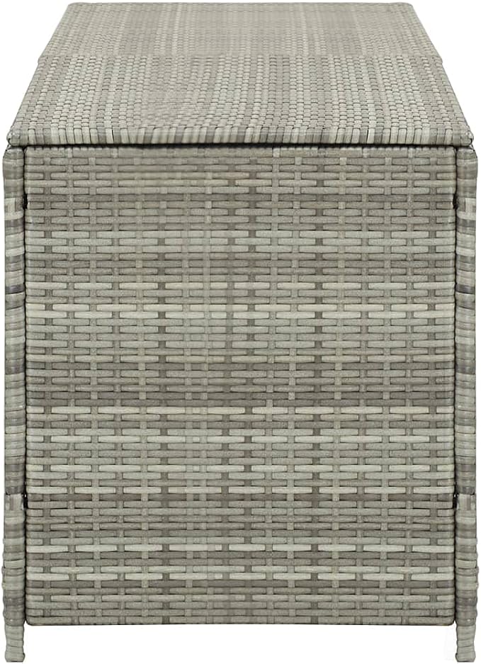 Garden Storage Box Indoor/Outdoor Storage Container and Gardening Tools - Store Items on Patio, Garage, Yard.Poly Rattan 78.7"x19.6"x23.6" Gray