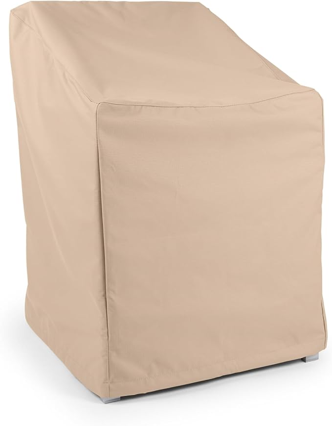 Covermates Ultima Outdoor Chair Cover – Heavy-Duty 600D Polyester Patio Protection, Weather-Resistant, Drawcord Hem, Mesh Vents, Fits Garden & Deck Chairs, 25W x 28D x 36H - Set of 4, Ripstop Tan