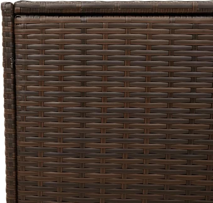 19.7×47.2×22 in PE Rattan Deck Box 283 L Cushions Garden Tools Patio Storage Water-Bag Weather-Resistant