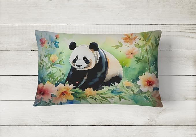 Caroline's Treasures DAC2973PW1216 Panda Throw Pillow Machine Washable, Indoor Outdoor Decorative Pillow for Couch, Bed or Patio, 12HX16W