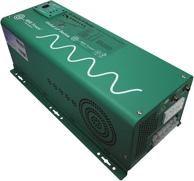 AIMS 2500W 12V Pure Sine Inverter Charger w/Transfer Switch 120V Backup