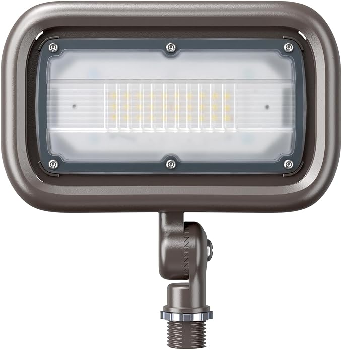 30W LED Outdoor Security Flood Lights,AC 120-277 Input | 100lm/W Efficacy,Super Bright LED Chips,7V×7H Beam Spread,180°Adjustable Knuckle Mount,IP65 Waterproof,4000K Color Temperatur