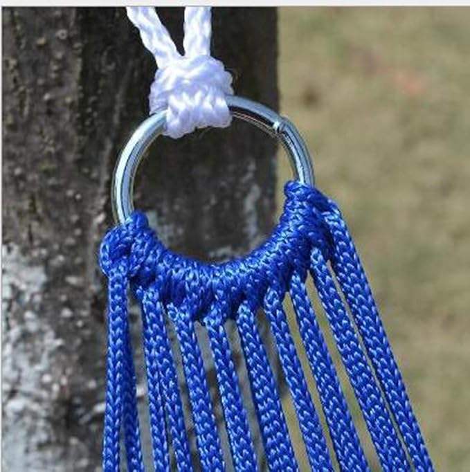 Easyinsmile Travel Hammock,Camping Hammock, Outdoor Sport Hammock Blue Net Mesh Nylon Sleeping Bed with Hooks for Garden Beach Camping Hunting Hiking Traveling (blue)