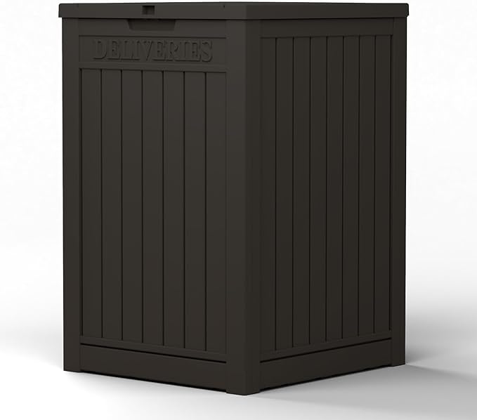 55 Gallon Package Delivery Box for Outside,Weather Resistant UV Protection Resin Outdoor Storage Parcel Box for Porches, Front Door,Balconies,Garages