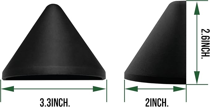 Low Voltage Deck Post Lights, 12V Outdoor Triangular Fence Lighting Fixture, Landscape Accent Light, Die-cast Aluminum, Black Poder Coated, 3000K 6-Pack
