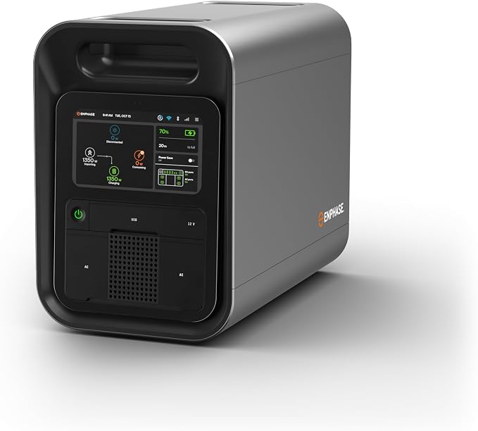 Enphase IQ PowerPack 1500 Wh + 2x200W New Solar Panel Kit | UL 9540A Certified Solar Generator | Home Backup Power Outage | LFP Battery | IQ8 Microinverters | Enphase App | Charges in ~4 Hours