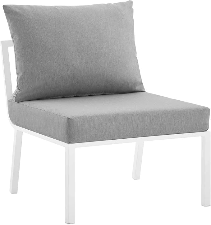 Modway EEI-3793-WHI-GRY Riverside 5 Piece Outdoor Patio Aluminum Set, White Gray