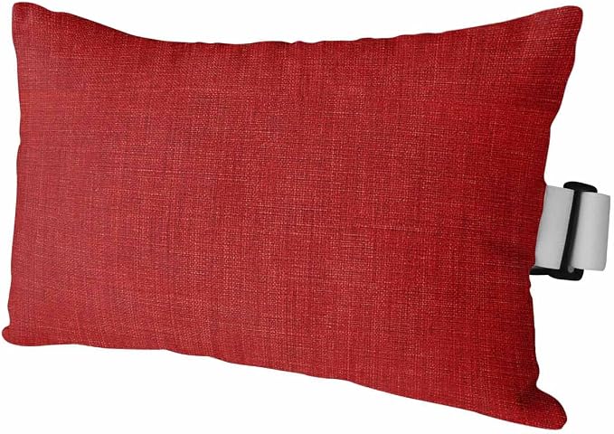 Outdoor Pillow for Chaise Lounge Chair Red Rustic Vintage Burlap Texture Outdoor Pillows Waterproof with Adjustable Strap Headrest Lumbar Pillows for Garden Patio Furniture 1 Pack 12" x 20"