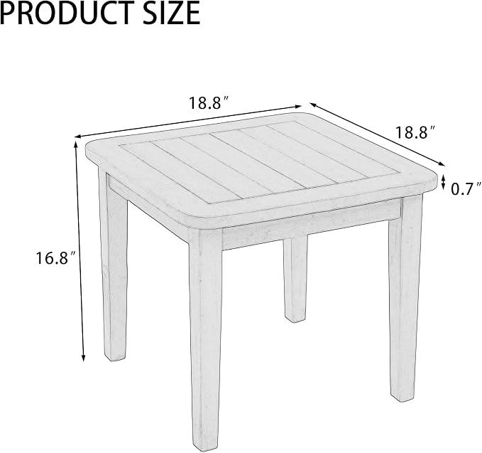 Outdoor Patio Furniture Set, 3 Piece Patio Conversation Sets with Washable Thick Cushions, All-Weather Solid Wood Patio Bistro Set for Porch, Balcony, Black Frame & Gray Cushion