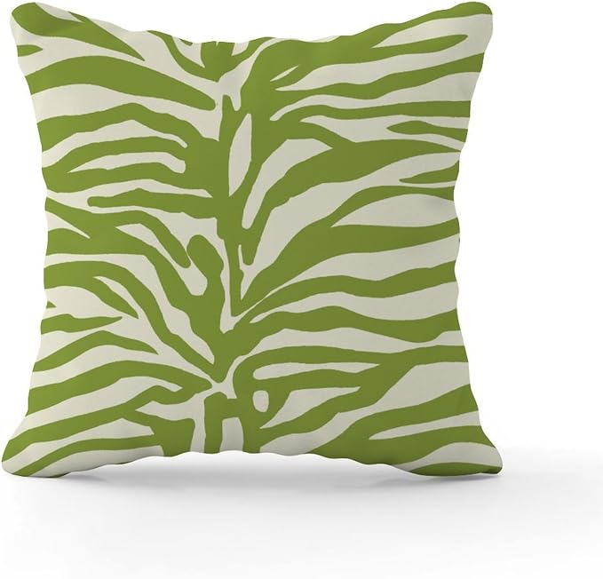 Throw Pillow Covers Tiger Print Yellow Green Pillows Classic Animal Tiger Print Pillow Cover Accent Modern Decorative Pillow Covers for Patio Furniture Tent Garden 20x20 in