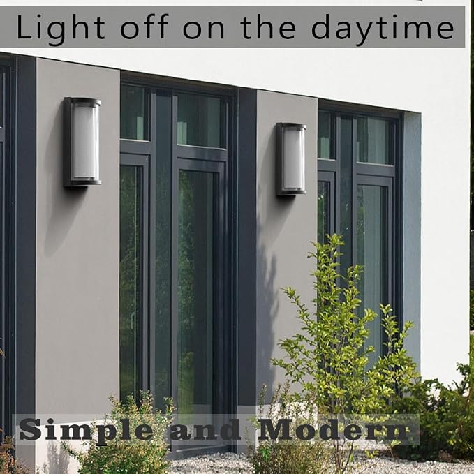 Modern 3000K LED 18W Aluminum Semicircle Outdoor Wall Sconce Exterior Light Outside Light Fixture, Black with Warm White, IP65 Waterproof Wall Lights for House Patio Porch Garage(3000k)