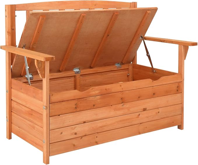 44" Outdoor Storage Bench Deck Box, Entryway Storage Bench Portable for Patio Garden Balcony Yard, Outdoor Storage Deck Box,Storage Bench Deck Box for Patio Furniture,Outside Storage Box Bench Chair