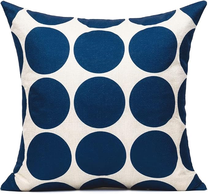 All Smiles Outdoor Waterproof Throw Pillow Covers 20X20 Set of 4,Navy Decorative Cushion Covers Boho Decorations Outside for Patio Furniture Porch Seat Chair Couch Sofa Living Room Geometric