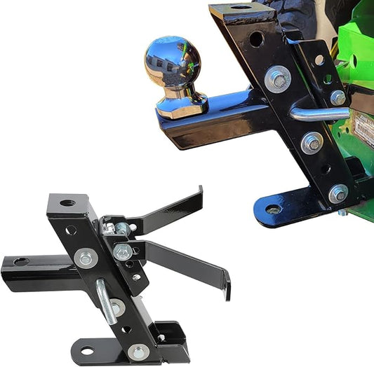 HECASA Adjustable Lawn Mower Hitch Universal Garden Tractor Hitch Compatible with John Deere Cub Cadet Husqvarna Craftsman Riding Mowers