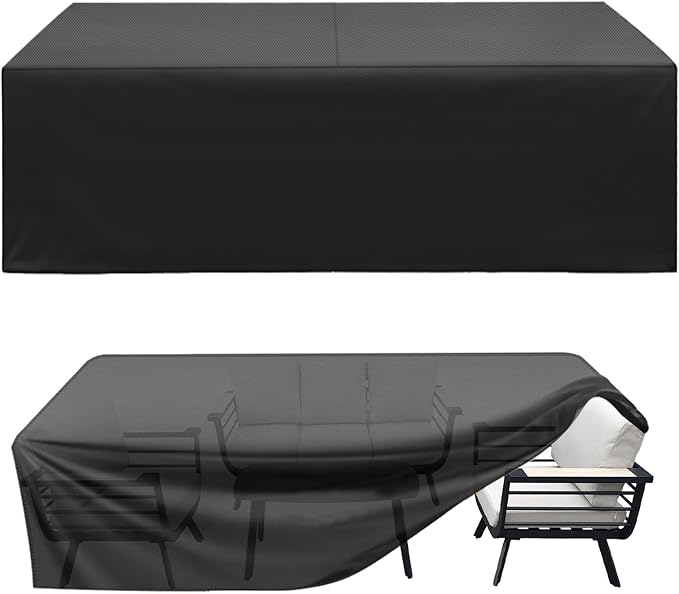 Patio Furniture Covers, Outdoor Furniture Cover, Outside Table and Chair Covers,Heavy Duty 420D Oxford,Tear-Resistant with Adjustable Securing Straps for Outdoor Sectional Set,108" L × 82" W × 28" H