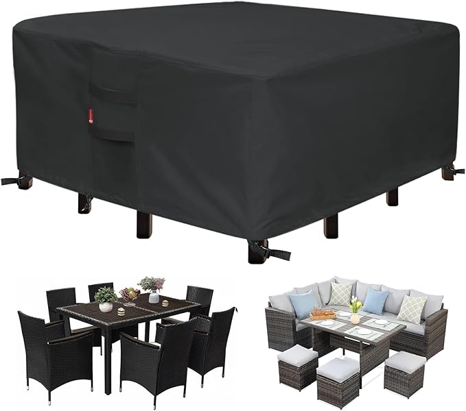 SheeChung Patio Furniture Covers Square 62" Lx62 Wx28 H,Outdoor Furniture Covers Waterproof,Outdoor Table and Chairs Cover,Anti-UV,Patio Covers for Outside Sectional Sofa Set