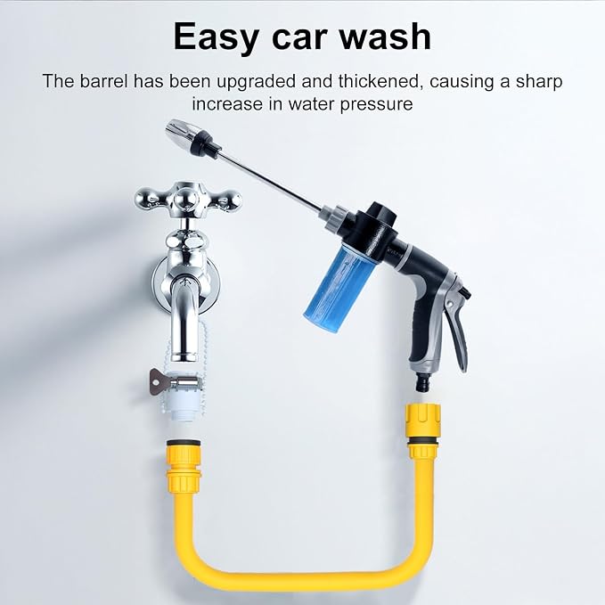 Aquoxis Pressure Washer, 15X More Powerful Extreme Water Pressure Tool with Steel Power, Qinux Aquoxis Sprayer for Waterpipe, High Pressures Water Jet with Foam Pot, Generic Aquaxis Aqui Green E