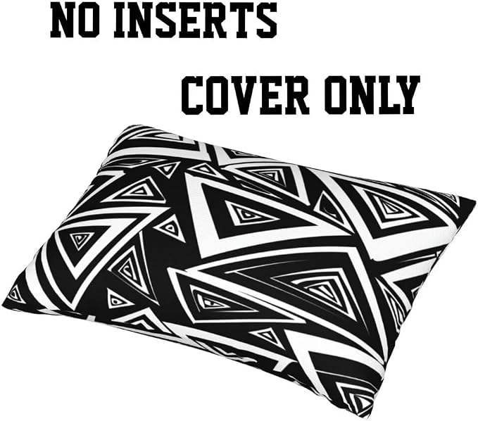 Outdoor Pillows Waterproof Set of 2 Outdoor Pillow Covers 16x24 Inch, Black Throw Pillows Geometric Pillow Covers, Garden Decorative Pillows Outdoor Pillows for Patio Furniture Car Home Decor -hs24