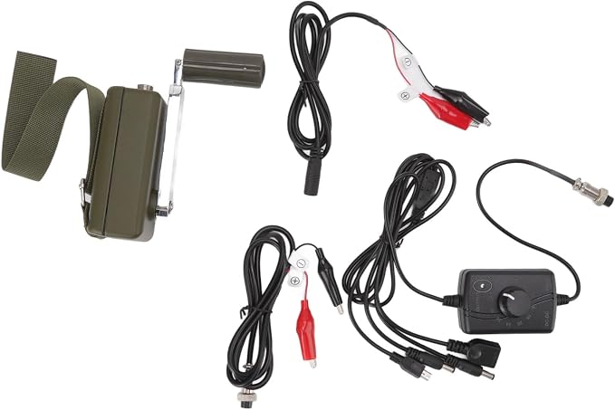 Hand Crank Generator Portable Manual Hand Crank Generator Outdoor Emergency Charger Green for Mobile Phone Computer Charging