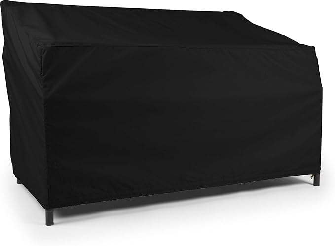 Covermates Classic Outdoor Glider Cover – Durable 12-Gauge Vinyl with Polyester Lining, Elastic Hem & Mesh Vent for Moderate Weather Patio Furniture Protection , 56W x 34D x 38H, Black
