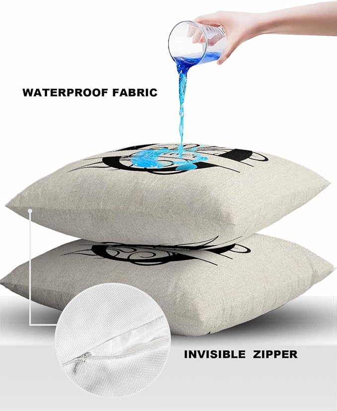 Personalized Gifts for Women/Men, Custom Pillow Case with Name Outdoor Waterproof Pillowcase, Letter O Customized Pillow Cases for Patio, Monogram Words Customs Pillow Cover 18" x 18", 2 Pcs