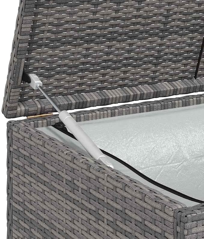 Outdoor Storage Box 47.2 inch Large Deck Bin for Garden Patio, Weather-Resistant Poly Rattan Deck Box for Cushions, Blankets, and Pool Accessories