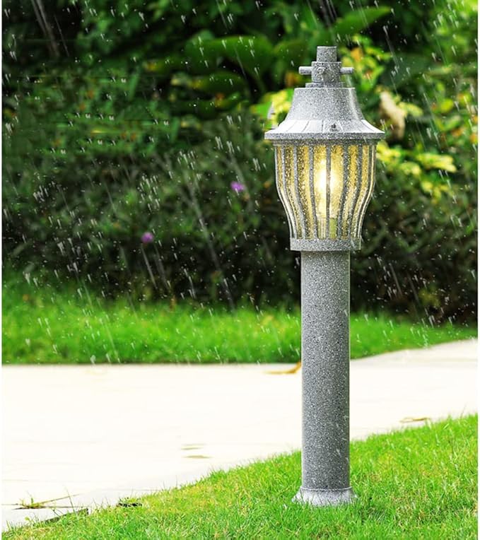Outdoor Waterproof Lawn Lights E27 1-Light Home Yard Lamps External Floor Mount Path Lights Modern Outside Garden Deck Porch Pathway Driveway Lighting Fixture H30.73in,Chandelier Lighting