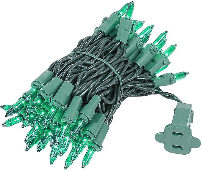 Novelty Lights 11 Feet 50 Bulbs Green Traditional Incandescent Mini Lights
