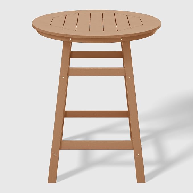 WestinTrends Malibu 5-Piece HDPE Outdoor Patio Dining Bar Bistro Table Set with Counter High Round Bar Stools