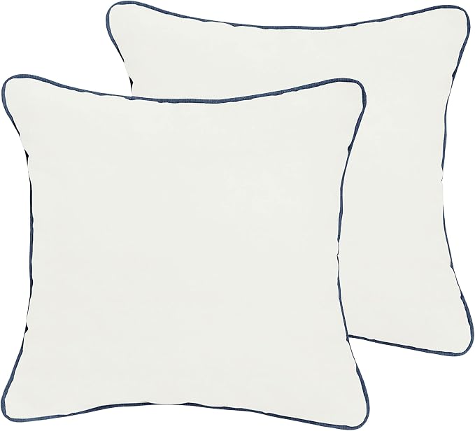 Sorra Home x Sunbrella Indoor/Outdoor Corded Pillows, 22" x 22", Canvas Natural