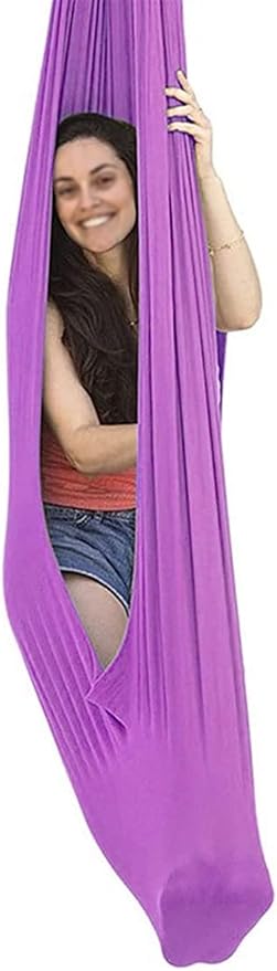 Indoor Swing, Therapy Swing Snuggle Cuddle Hammock With Special Needs For Kids And Adults Sensory Disorders, ADHD, Autism, Anxiety, Sensory Integration ( Color : Purple , Size : 150*280CM/59*110in )