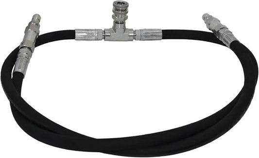 3/8" Siamese Kit, Dual Pressure Washer Connector with Stainless Steel Quick Connects, Check Valves, 6000 PSI Hoses