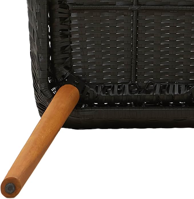 5-Piece Garden Dining Set with Cushions Black Poly Rattan Patio Outdoor Furniture Table and Chairs for Backyard Deck Poolside Entertaining