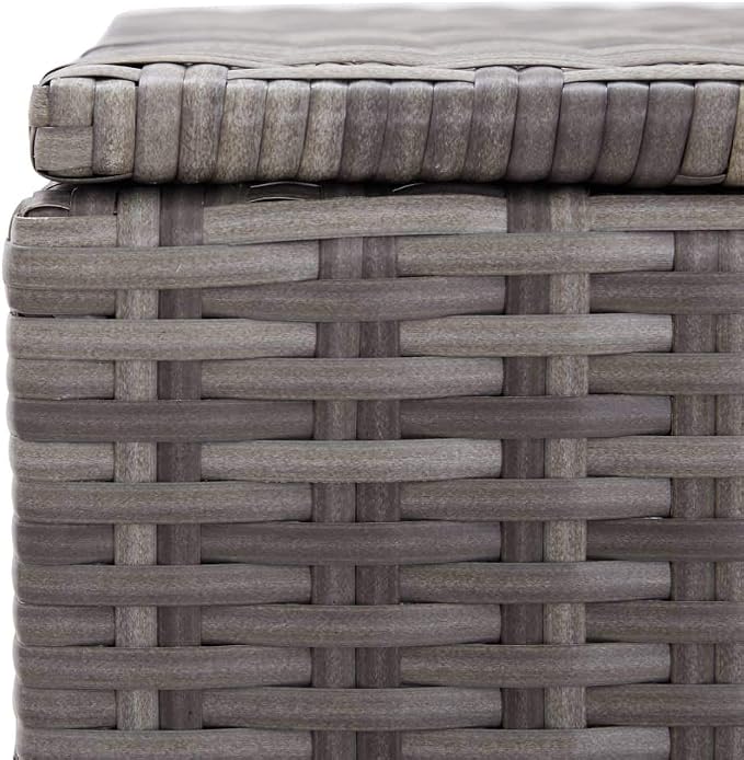 Patio Storage Box,Outdoor Toy Box,Patio Storage Box,With Gas Lift Mechanism,for Indoor or Outdoor Cushion Storage, Garden Tools Box Container Gray 47.2"x19.7"x23.6" Poly Rattan