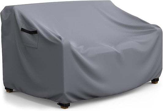 Patio Sofa Cover Waterproof - Heavy Duty 3-Seater Outdoor Couch Cover, Patio Furniture Covers with Air Vent and Handles, 85"L ×35" D×35" H, Gray