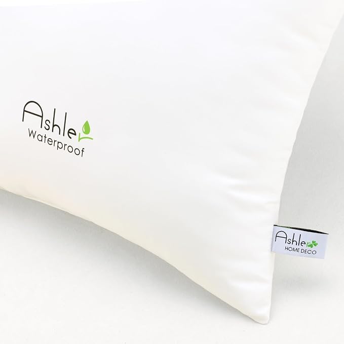 Ashler Outdoor Waterproof Pillow Inserts - 14 x 22 Pillow Inserts Set of 4, Water Resistant Patio Furniture Pillows Decorative for Garden, Hypoallergenic Lumbar Pillow for Sofa Couch