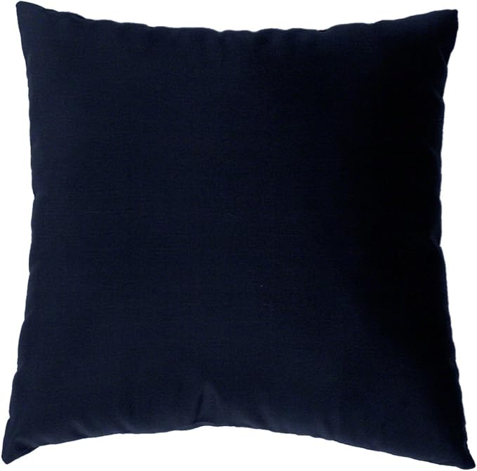Cushion Source 17" x 17" Sunbrella Throw Pillow, Indoor/Outdoor Decorative Pillow, Fade and Water Resistant, Sunbrella Navy