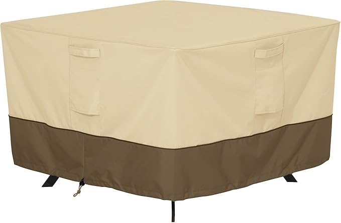 Classic Accessories Veranda Water-Resistant 40 Inch Square Patio Table Cover, Outdoor Table Cover