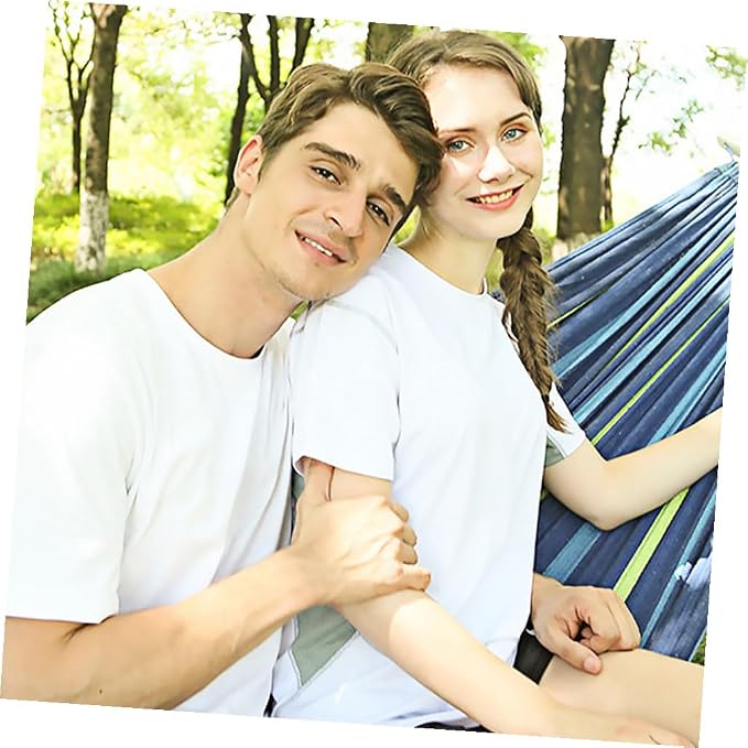 Portable Double Hammock Durable Canvas Swing for Outdoor and Indoor Use Lightweight Design for Camping and Family Color Easy to Pack