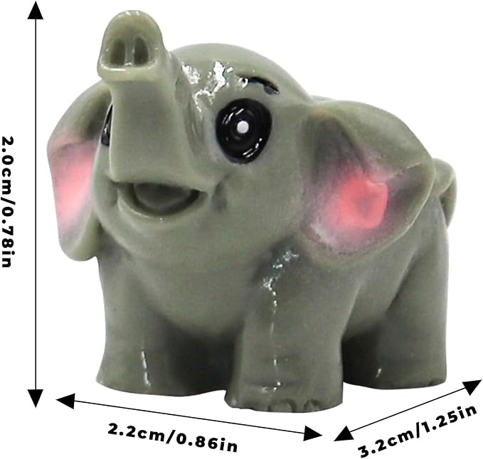 50 Pcs Mini Elephant Figurines for Fairy Gardens,Miniature Landscapes,Small Elephant Figurines ，Micro Landscape be Used for Various DIY Projects and Decorative，2 inches Long, 1.2 inches high