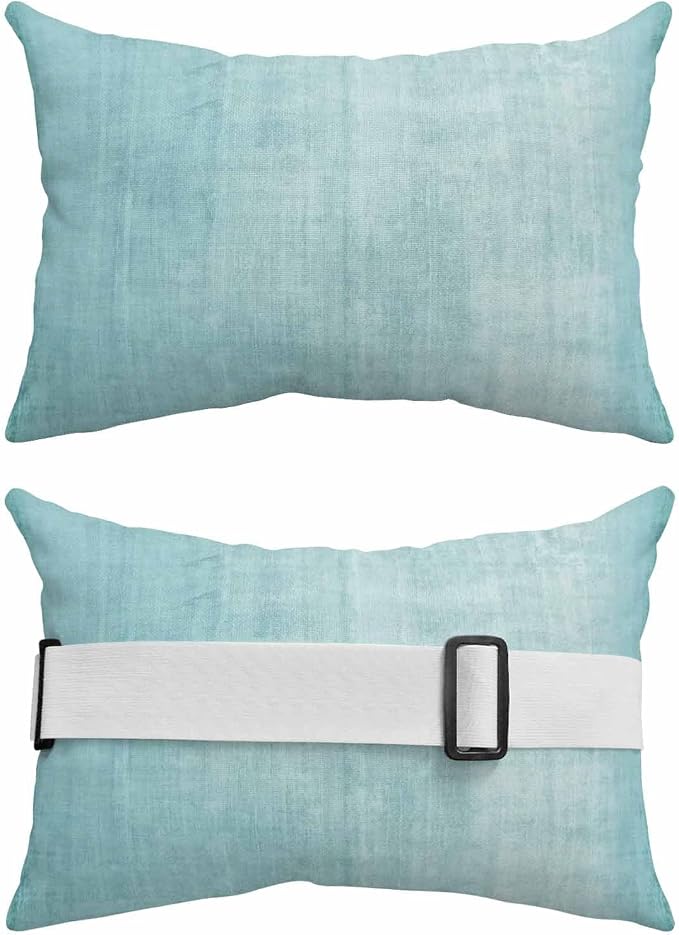 Outdoor Lumbar Pillow 12x20 Inch, Vintage Teal Waterproof Throw Pillow Covers with Insert, Modern Abstract Retro Art Decorative Headrest Pillows for Office Car Travel