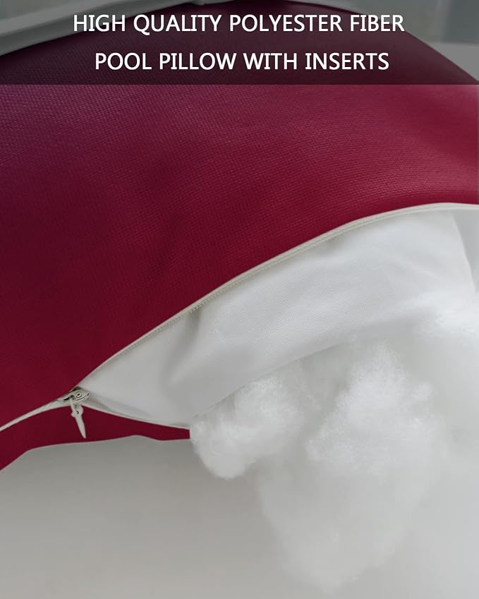 Outdoor Pillows Covers with Inserts Purple Red Gradient Waterproof Recliner Pillow with Adjustable Strap Throw Pillows for Patio Furniture Pool Lounge Chair, 12x20 inch, 1PCS