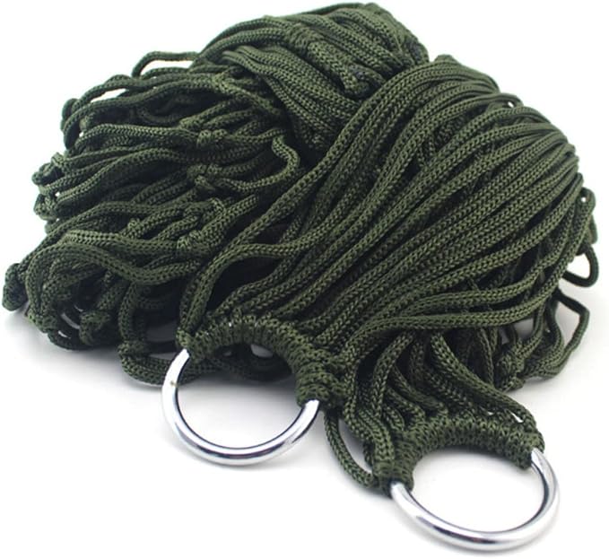 Army Green Hammock Mesh Camper Accessory Nylon Rope Camping Swing Chair