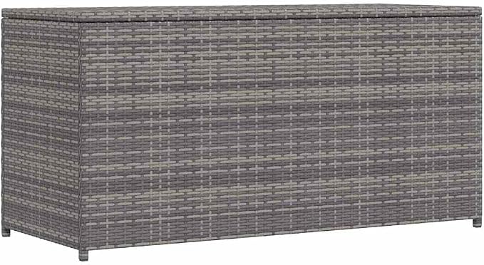 Outdoor Storage Box 47.2 inch Large Deck Bin for Garden Patio, Weather-Resistant Poly Rattan Deck Box for Cushions, Blankets, and Pool Accessories