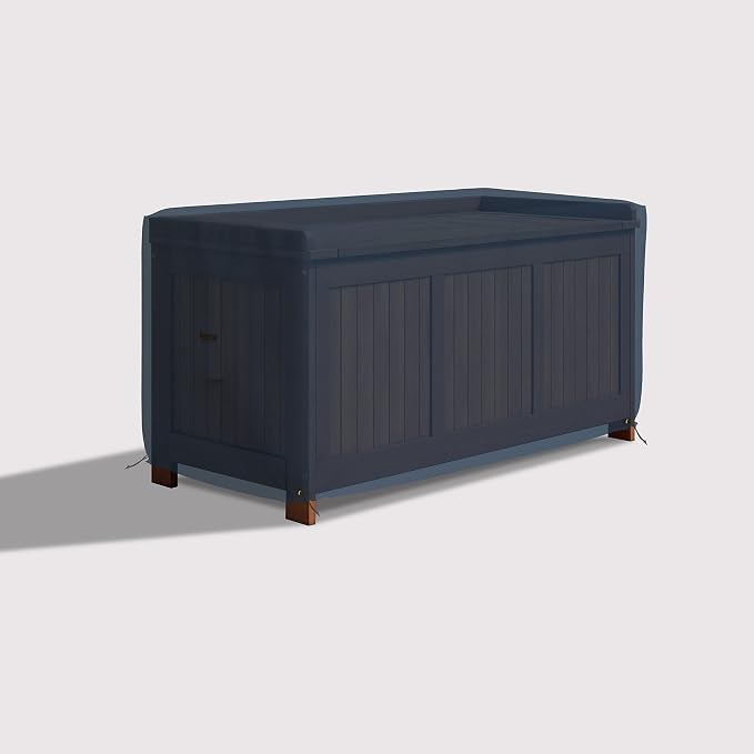 Covers & All Patio Deck Box Cover - Heavy Duty 12 Oz Waterproof Outdoor Yard Cushion Storage Box Protection 100% Weather Resistant with Air Pockets and Drawstring. (44”W X 28”D x 24”H, Blue)